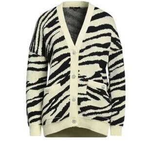 Maje Black and Cream Zebra Sweater
